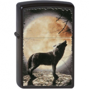 Zippo Wolf Howling to the Moon